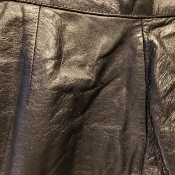 Vintage High Waisted Leather Pants Hi Rise Cow Leather Pockets Zipper Size 10 - Picture 16 of 16